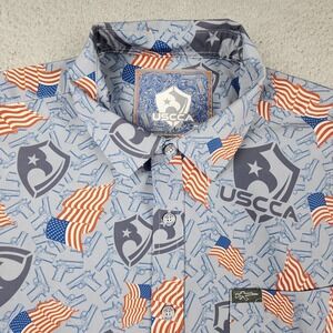 USCCA Shirt Mens 2XL Gun Flag America Performance Concealed Carry Button Up